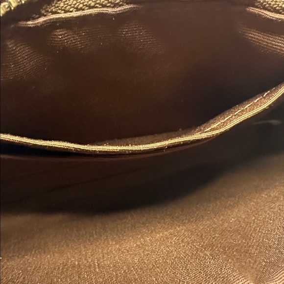 COACH BROWN LOGO LEATHER WRISTLET WITH CORNER ZIP SMALL BAG PURSE